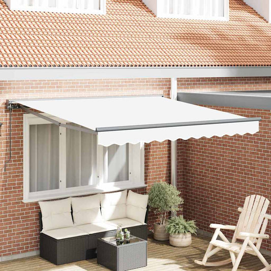 Einziehbare Markise Weiß 350x250 cm Stoff