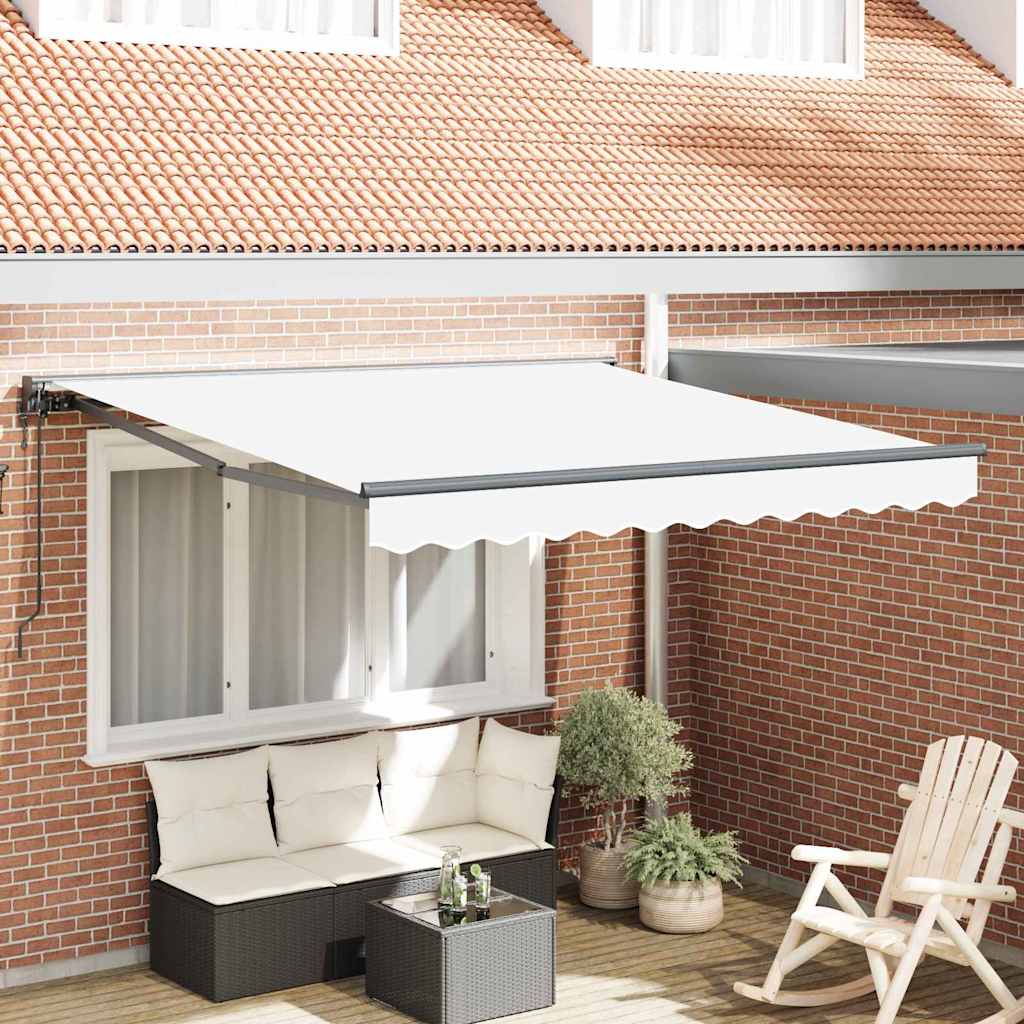 Einziehbare Markise Weiß 350x250 cm Stoff