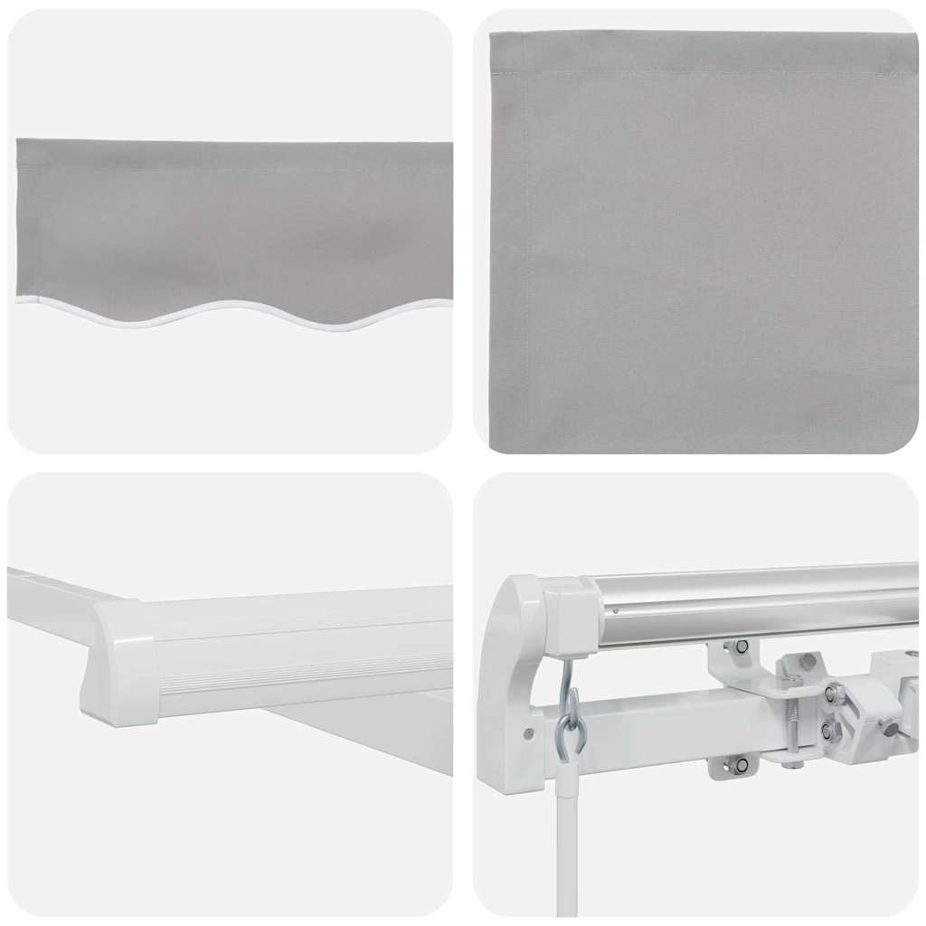 Einziehbare Markise Hellgrau 350 x 250 cm Stoff