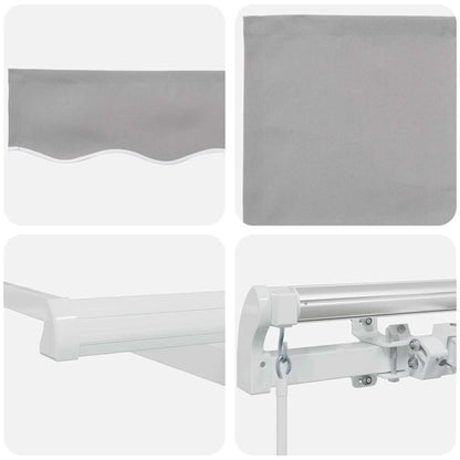 Einziehbare Markise Hellgrau 350 x 250 cm Stoff