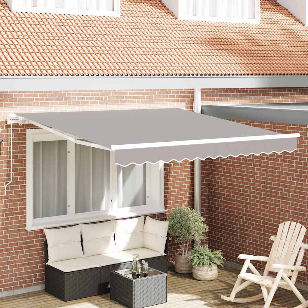 Einziehbare Markise Hellgrau 350 x 250 cm Stoff