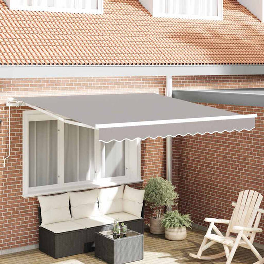 Einziehbare Markise Hellgrau 350 x 250 cm Stoff