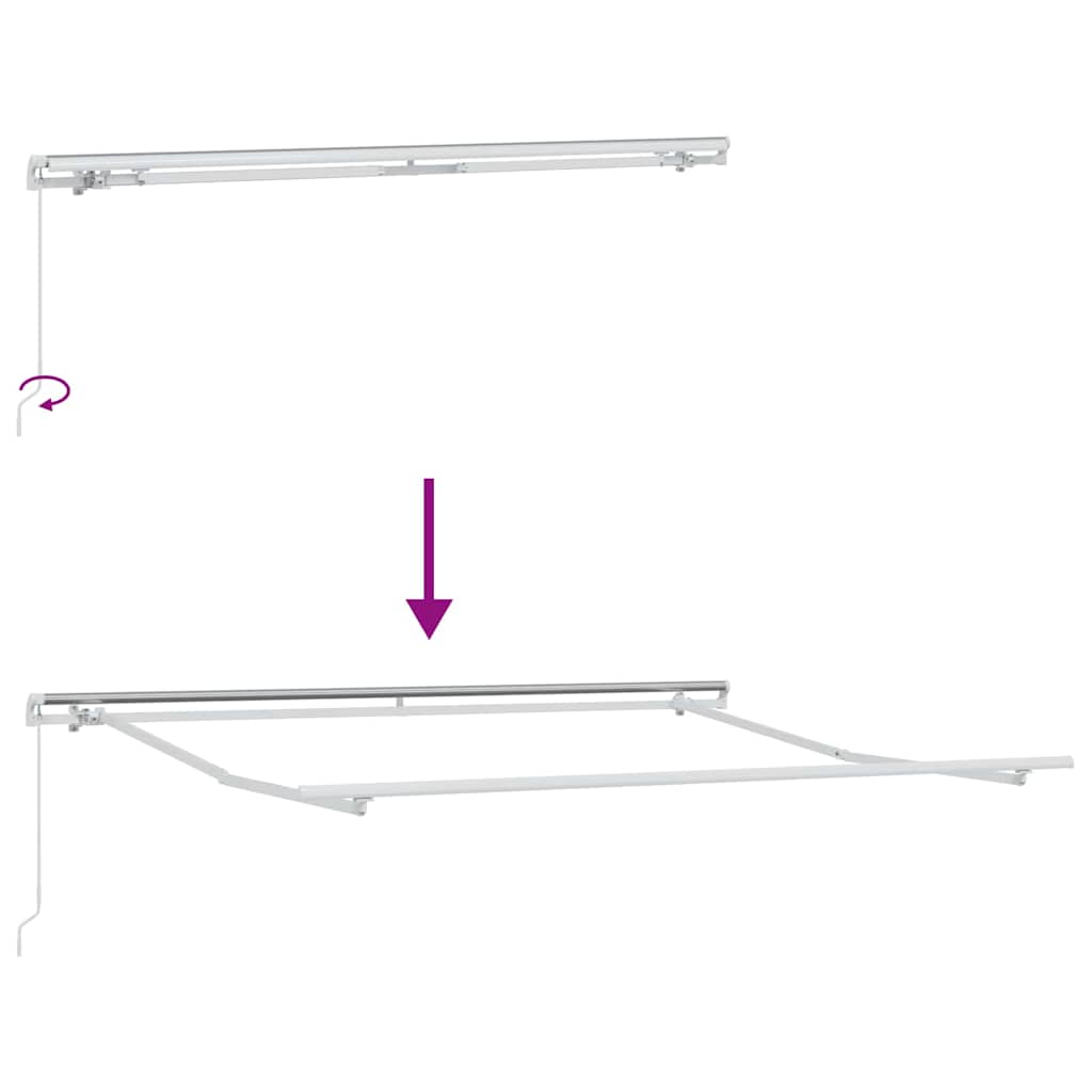 Einziehbare Markise Hellgrau 350 x 250 cm Stoff
