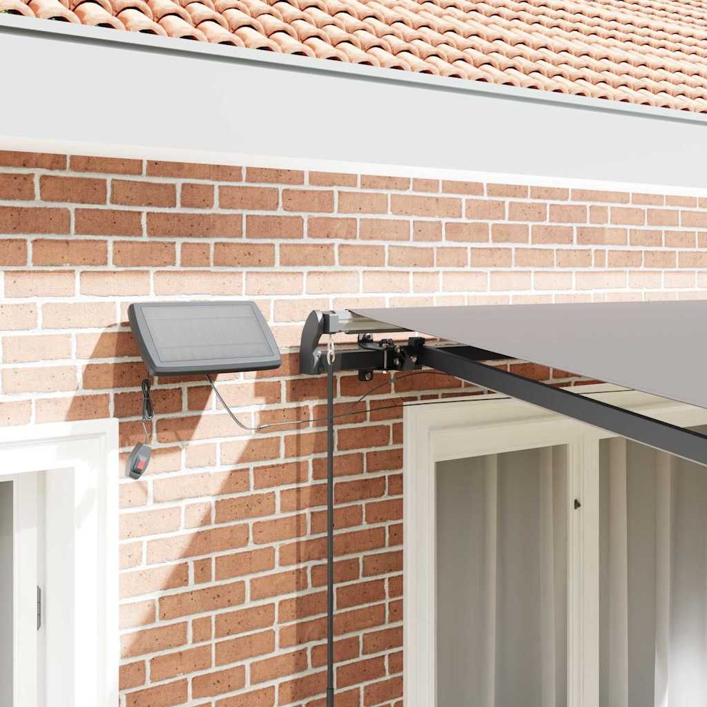 Einziehbare Markise Hellgrau 350 x 250 cm Stoff