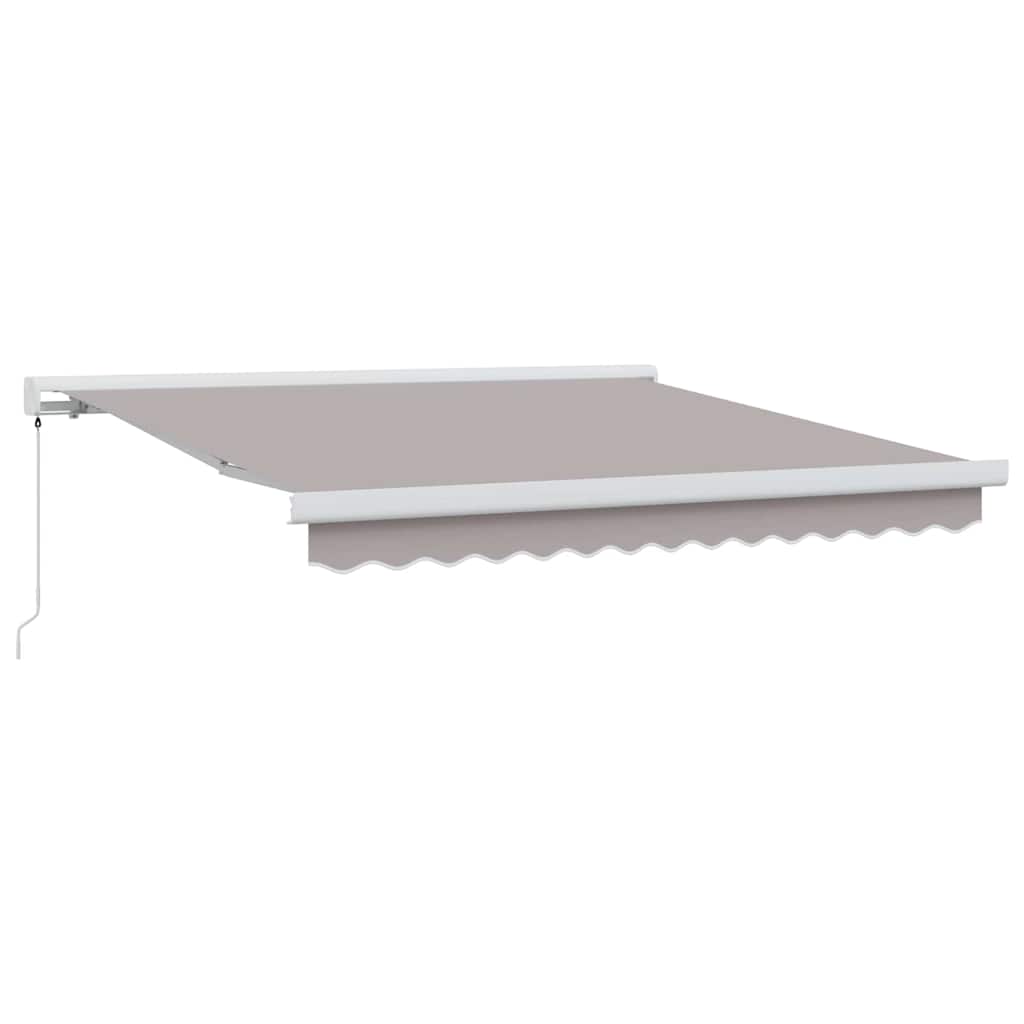 Einziehbare Markise Hellgrau 350 x 250 cm Stoff, Metall