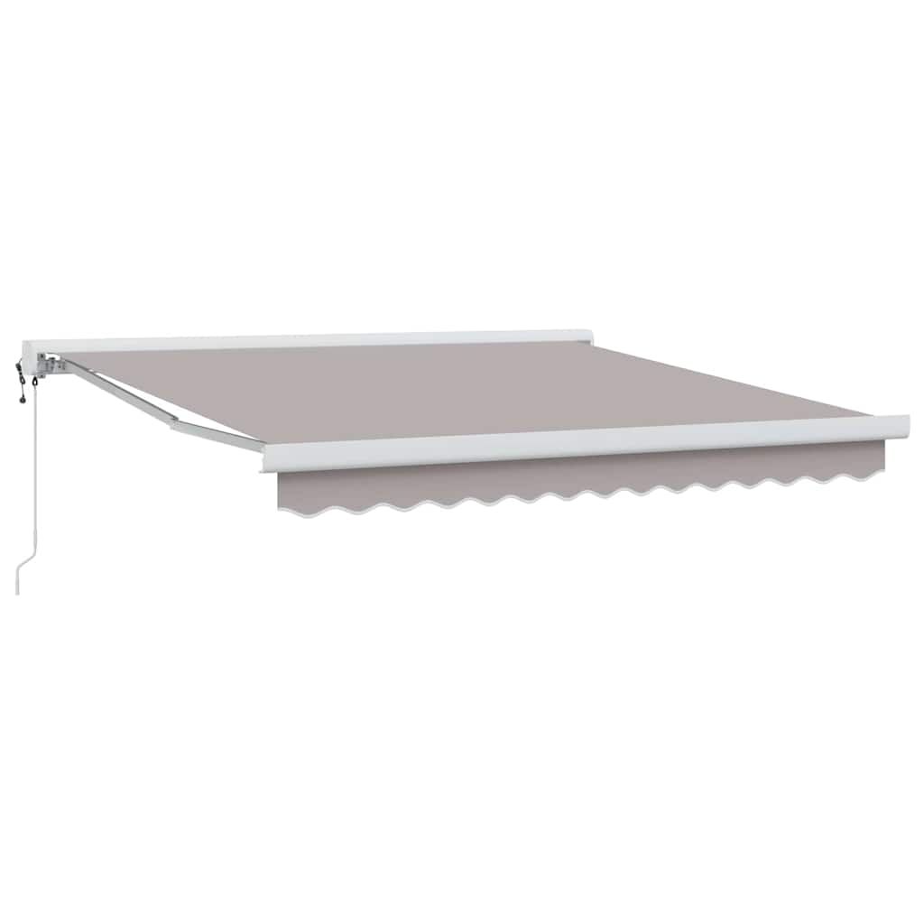 Einziehbare Markise Hellgrau 350 x 250 cm Stoff, Metall