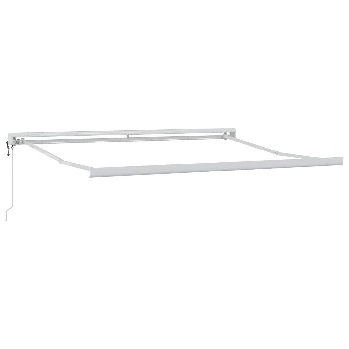 Einziehbare Markise Hellgrau 350 x 250 cm Stoff, Metall