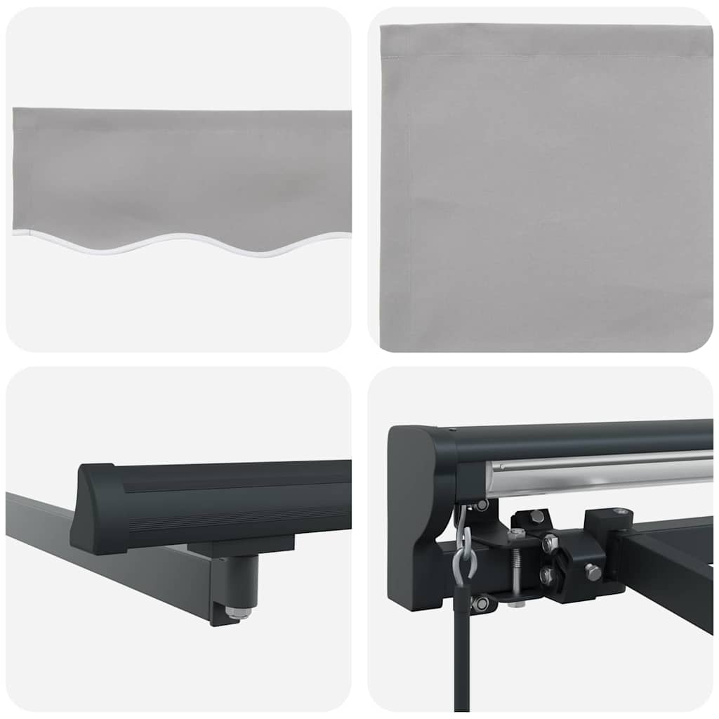 Einziehbare Markise Hellgrau 350x250 cm Gewebe