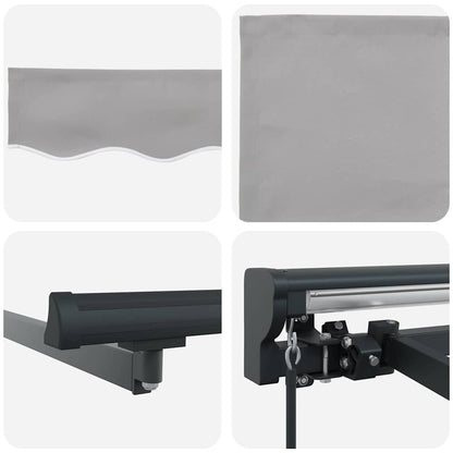 Einziehbare Markise Hellgrau 350x250 cm Gewebe