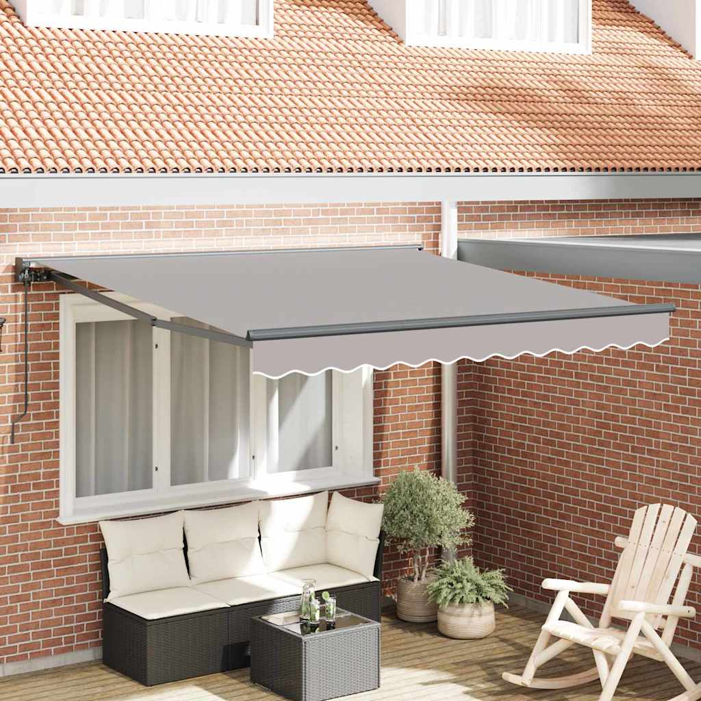 Einziehbare Markise Hellgrau 350x250 cm Stoff