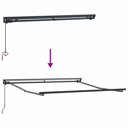 Einziehbare Markise Hellgrau 350x250 cm Gewebe