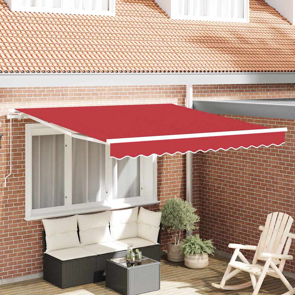 Einziehbare Markise Rot 350 x 250 cm Stoff