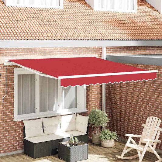 Einziehbare Markise Rot 350 x 250 cm Stoff