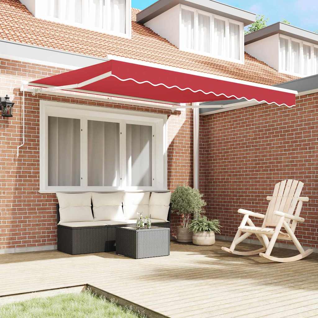 Einziehbare Markise Rot 350 x 250 cm Stoff