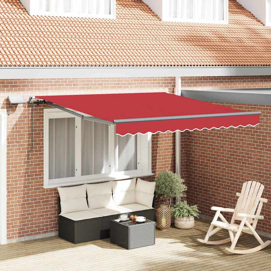 Einziehbare Markise Rot 350 x 250 cm Stoff