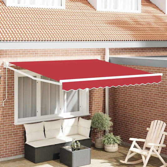 Einziehbare Markise Rot 350 x 250 cm Stoff
