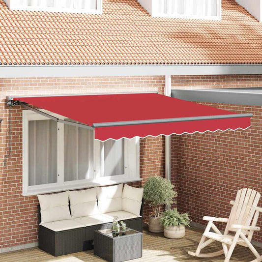 Einziehbare Markise Rot 350x250 cm Stoff