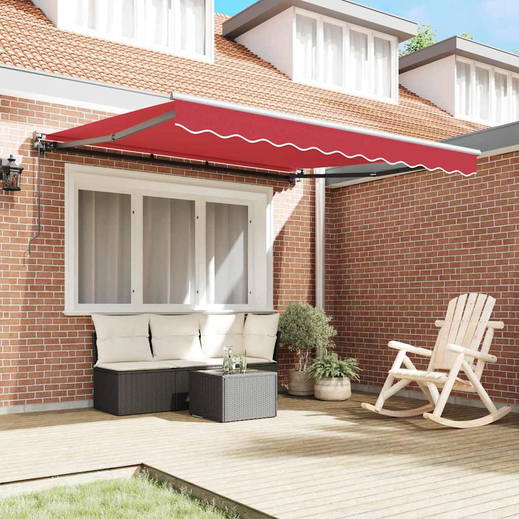 Einziehbare Markise Rot 350x250 cm Stoff