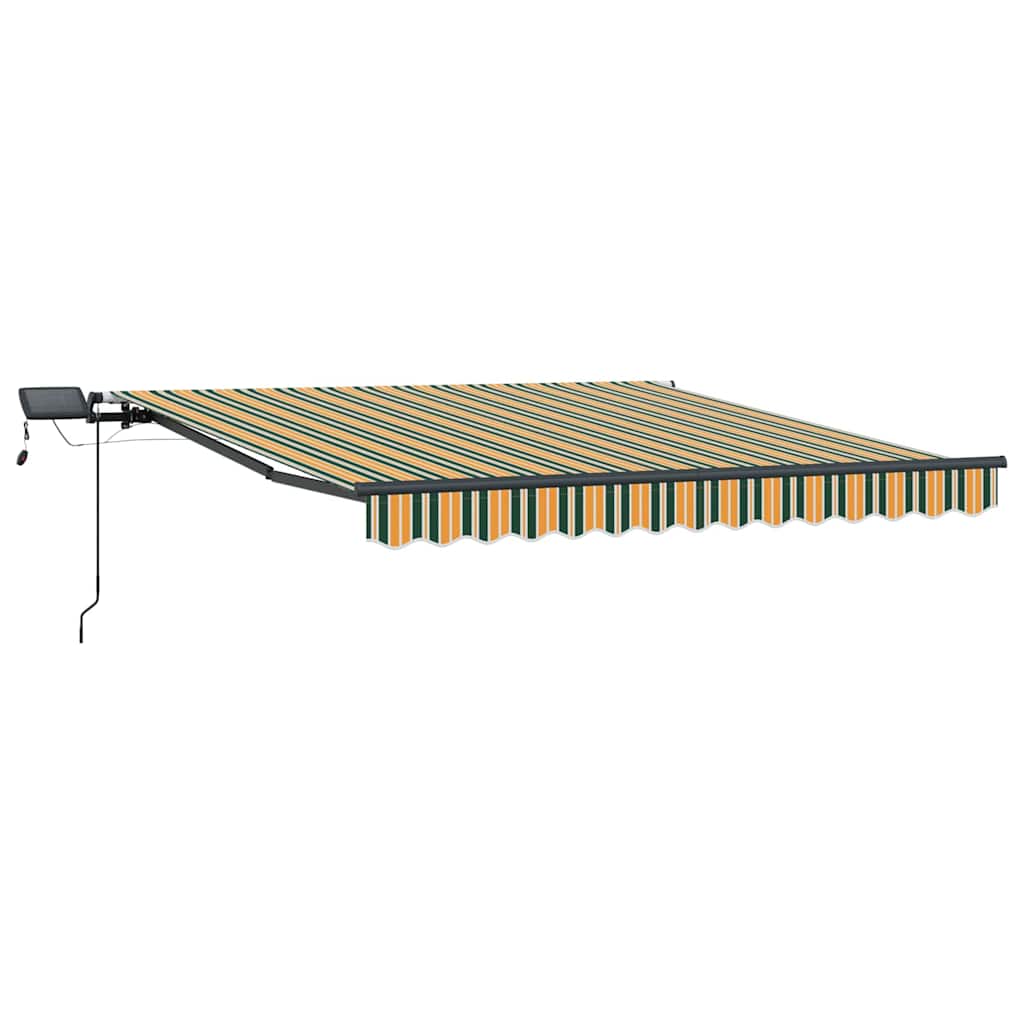 Einziehbare Markise Grün und Gelb 350 x 250 cm Stoff