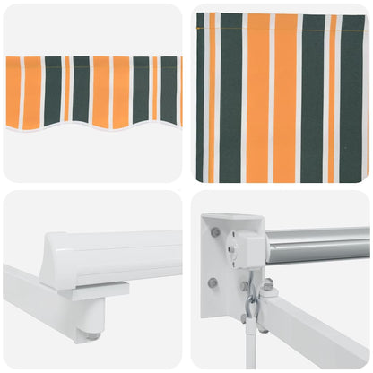 Einziehbare Markise Grün und Gelb 350 x 250 cm Stoff