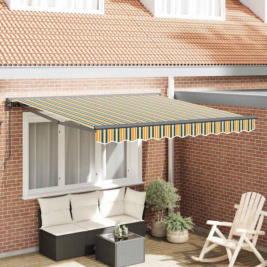 Einziehbare Markise Grün und Gelb 350x250 cm Stoff