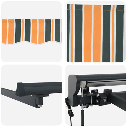 Einziehbare Markise Grün und Gelb 350x250 cm Stoff