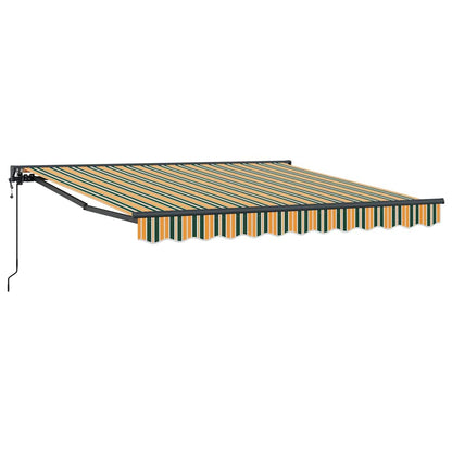 Einziehbare Markise Grün und Gelb 350x250 cm Stoff