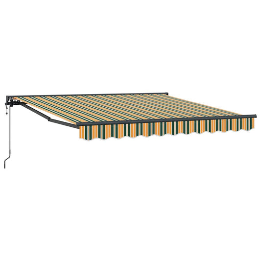 Einziehbare Markise Grün und Gelb 350x250 cm Stoff