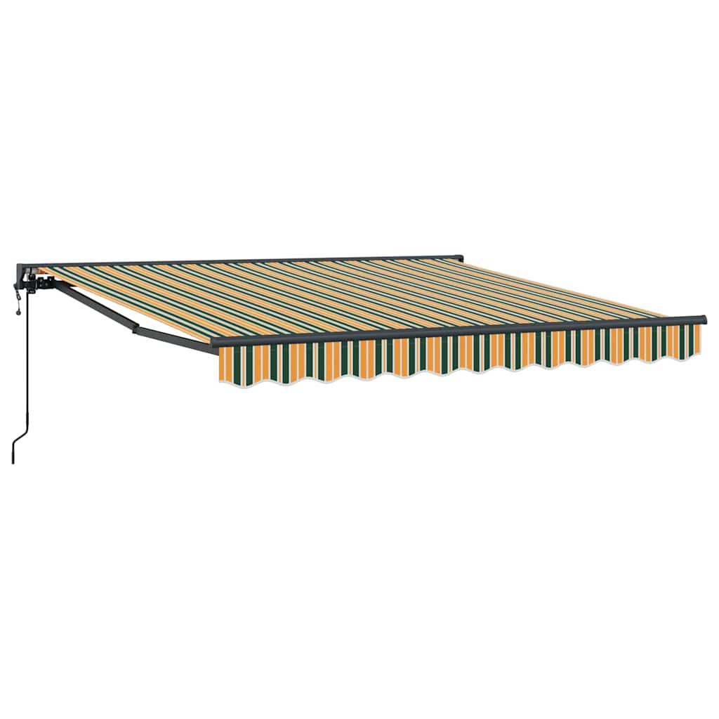 Einziehbare Markise Grün und Gelb 350x250 cm Stoff