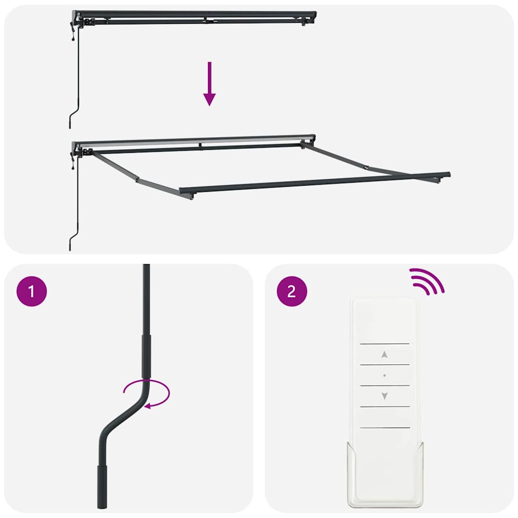 Einziehbare Markise Grün und Gelb 350x250 cm Stoff