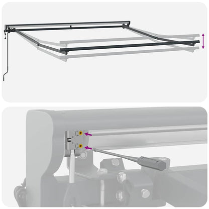 Einziehbare Markise Grün und Gelb 350x250 cm Stoff
