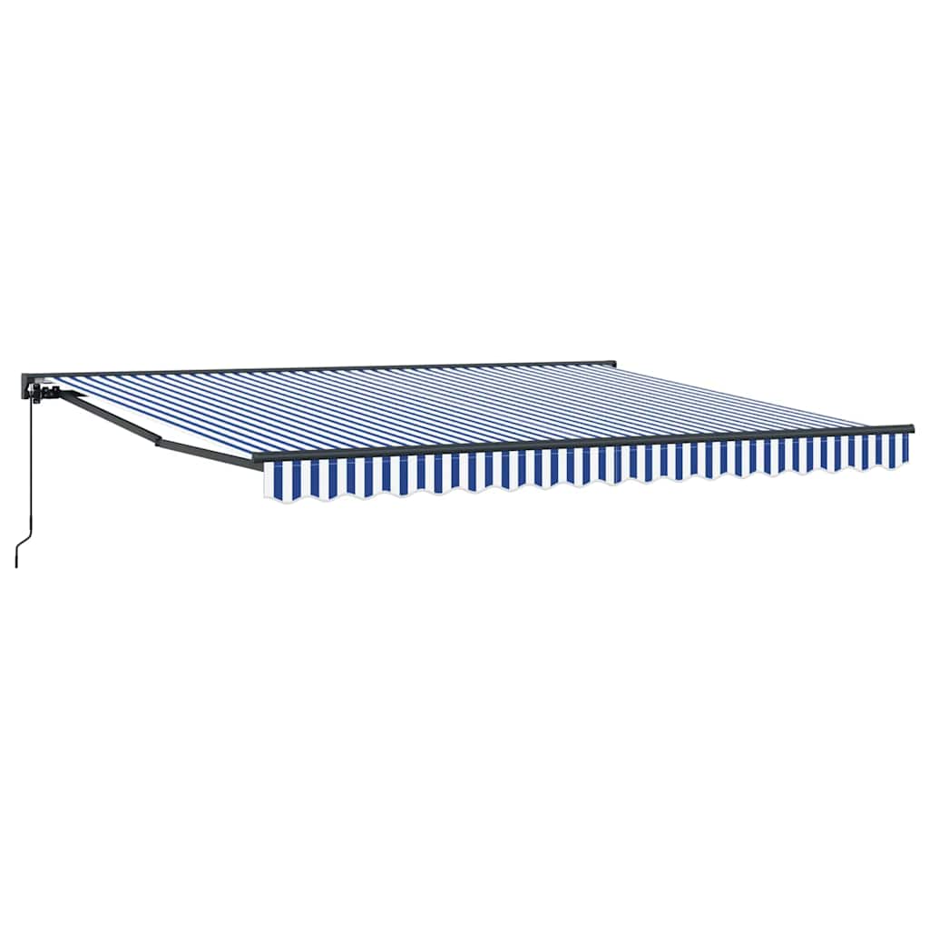Einziehbare Markise Blau und Weiß 400x300 cm Stoff