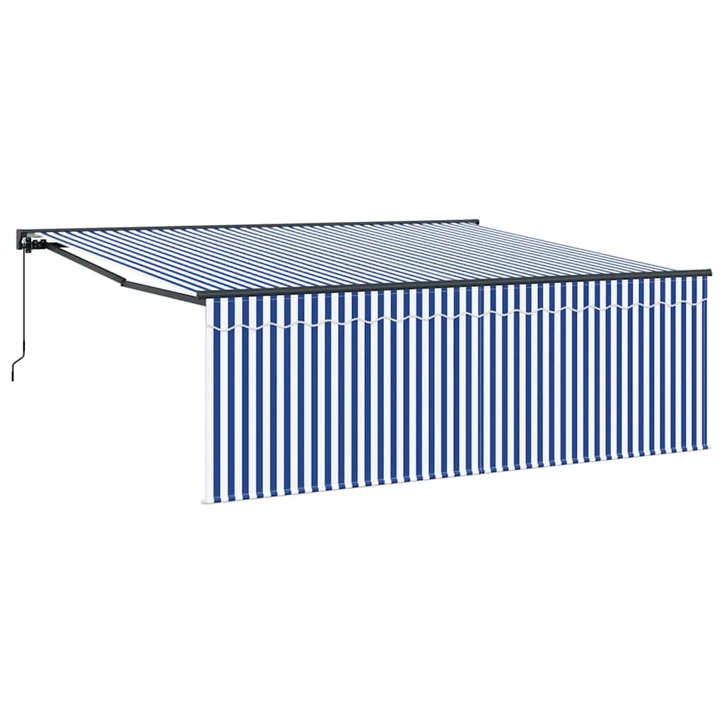 Einziehbare Markise Blau und Anthrazit 400 × 300 cm