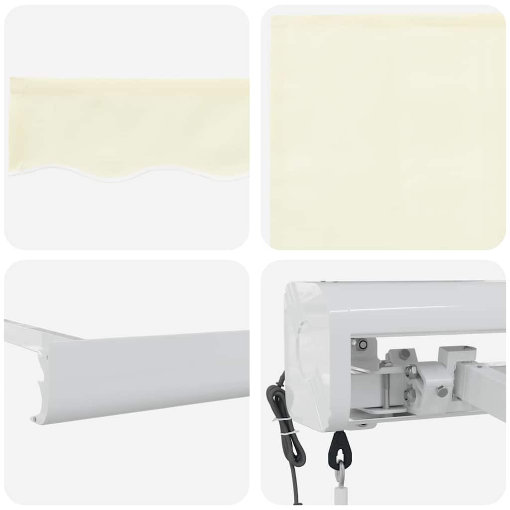 Einziehbare Markise Creme 400 x 300 cm Stoff und Metall