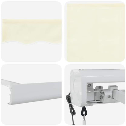 Einziehbare Markise Creme 400 x 300 cm Stoff und Metall