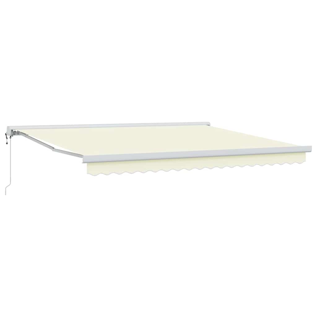 Einziehbare Markise Creme 400 x 300 cm Stoff und Metall