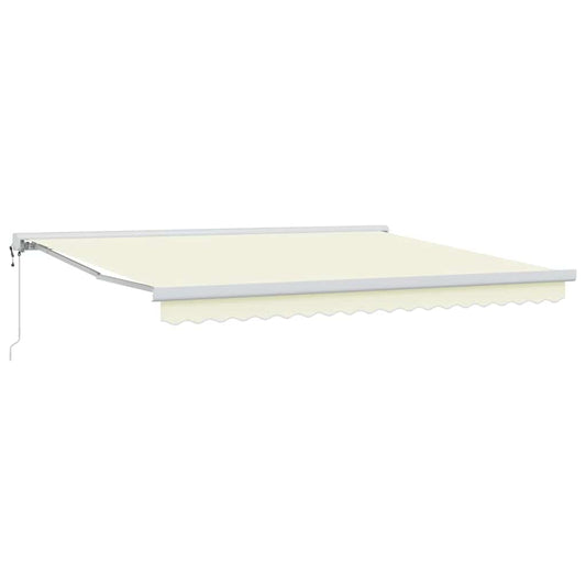 Einziehbare Markise Creme 400 x 300 cm Stoff und Metall