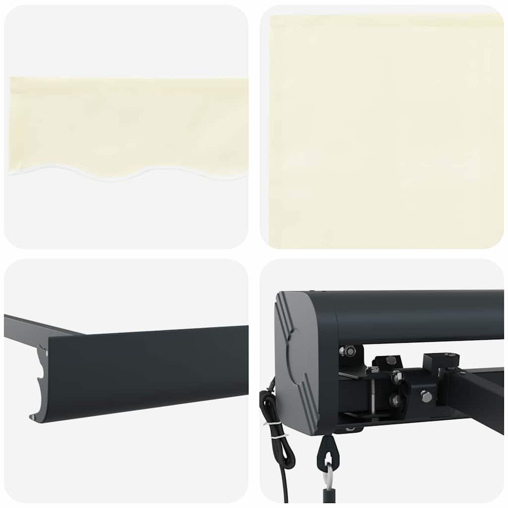 Einziehbare Markise Creme 400 × 300 cm Stoff, Metall