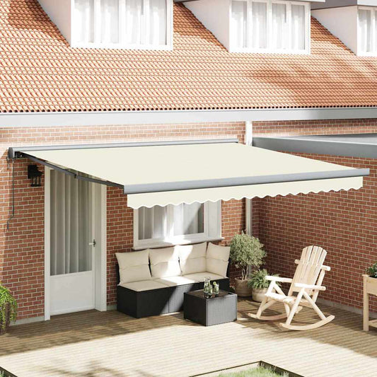 Einziehbare Markise Creme 400 × 300 cm Stoff, Metall