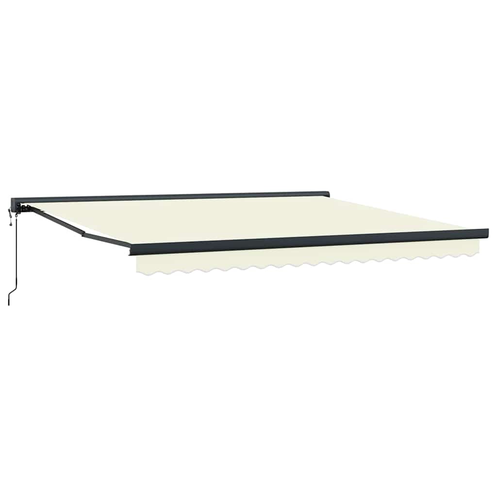 Einziehbare Markise Creme 400 × 300 cm Stoff, Metall