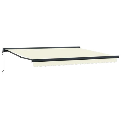 Einziehbare Markise Creme 400 × 300 cm Stoff, Metall