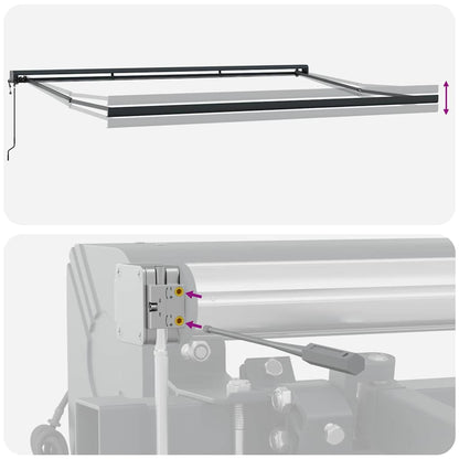Einziehbare Markise Creme 400 × 300 cm Stoff, Metall