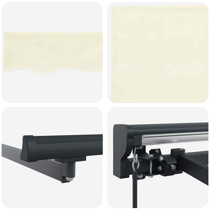 Einziehbare Markise Creme 400 × 300 cm Polyester