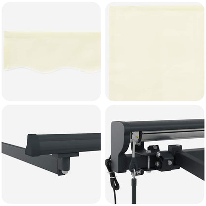 Einziehbare Markise Creme 400 × 300 cm Stoff