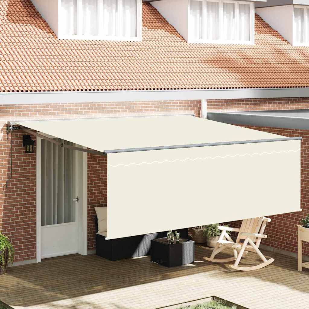 Einziehbare Markise Creme 400 × 300 cm Stoff