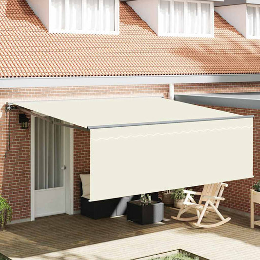 Einziehbare Markise Creme 400 × 300 cm Stoff