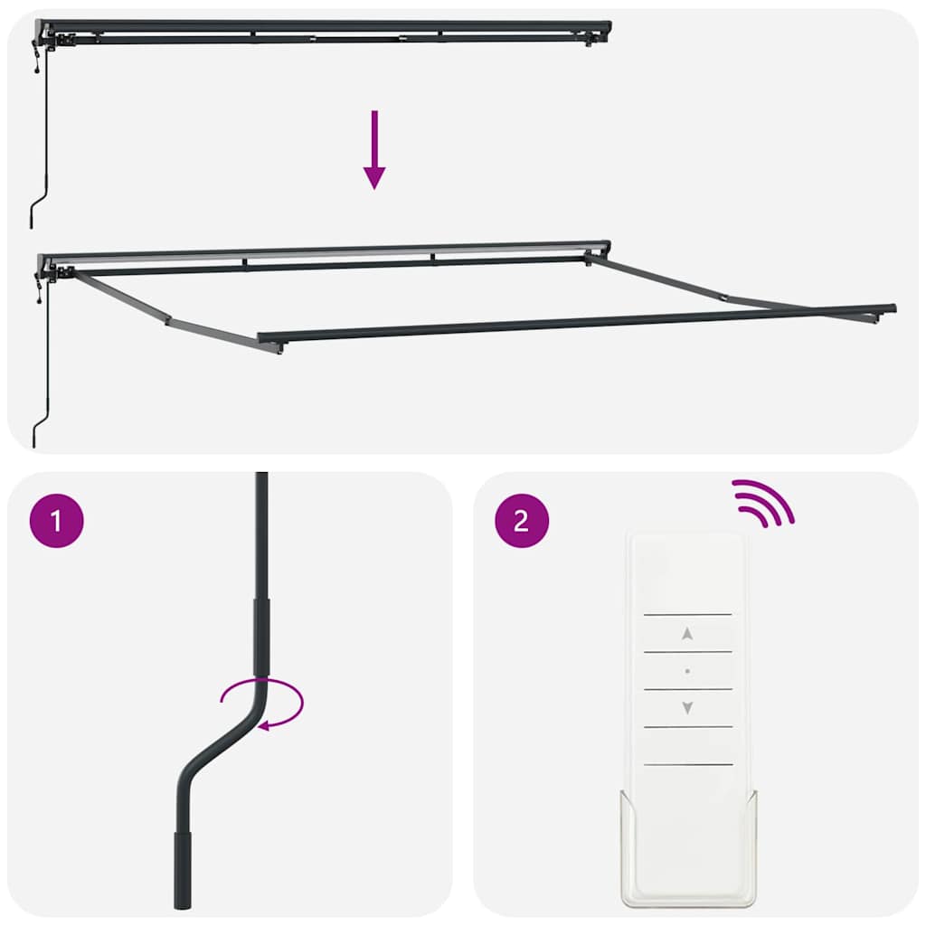 Einziehbare Markise Anthrazit 400x300 cm Stoff