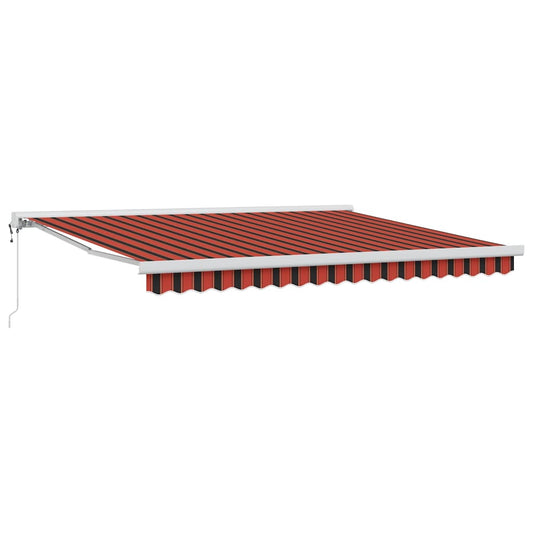 Einziehbare Markise Orange, Braun 400 × 300 cm Stoff, Metall