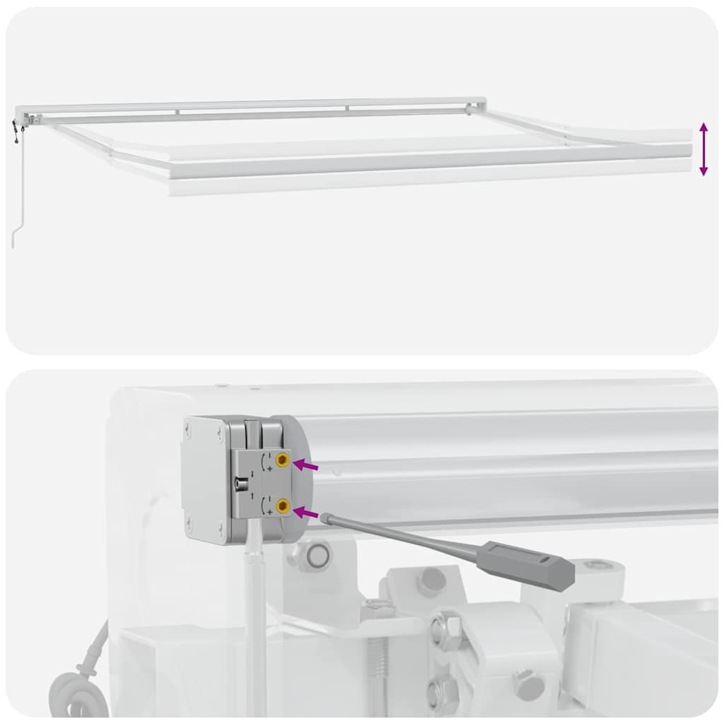 Einziehbare Markise Orange, Braun 400 × 300 cm Stoff, Metall