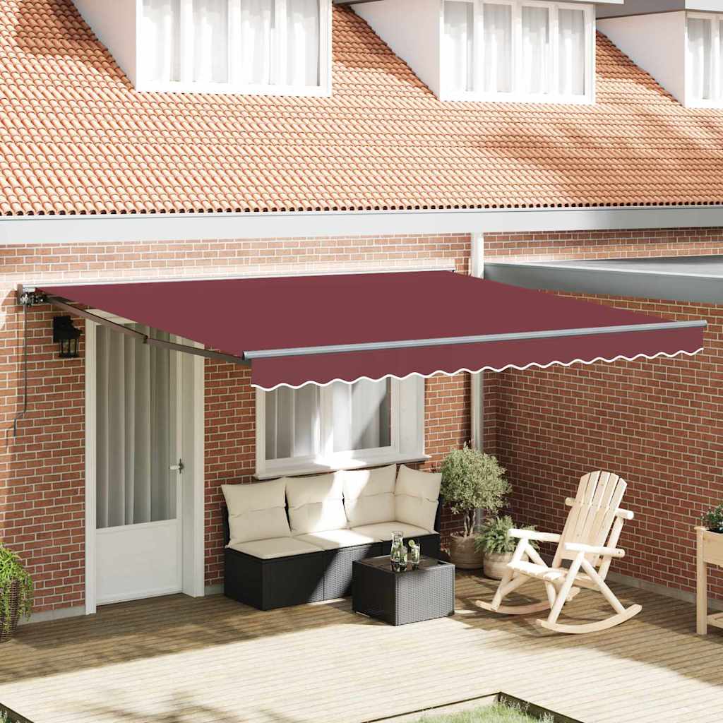 Einziehbare Markise Bordeauxrot 400x300 cm Stoff